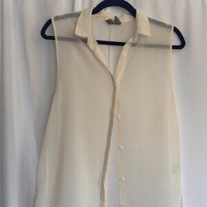 Divided by H&M Sheer Button Down Size L VGUC